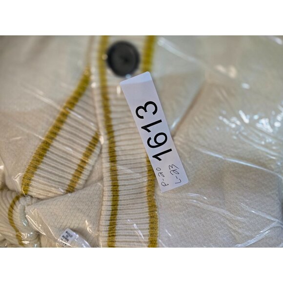 En Crème M/L Womens Cardigan With Smiley Patch & Yellow Stripe Details emoji - Picture 9 of 9